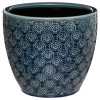 Vaso flor azul em cerâmica 18cm