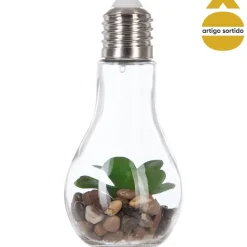 Vaso lâmpada led suspenso com cacto