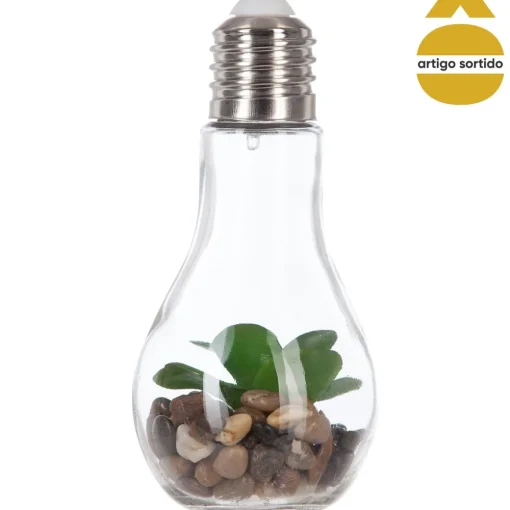 Vaso lâmpada led suspenso com cacto
