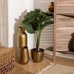 Vaso OASIS dourado em metal 16cm