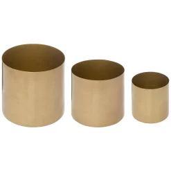 Vaso redondo dourado em metal 12cm