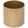 Vaso redondo dourado em metal 13cm