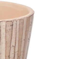Vaso rosa em cerâmica efeito madeira 25cm