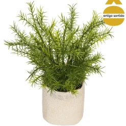 Vaso saco de juta com planta artificial 24cm