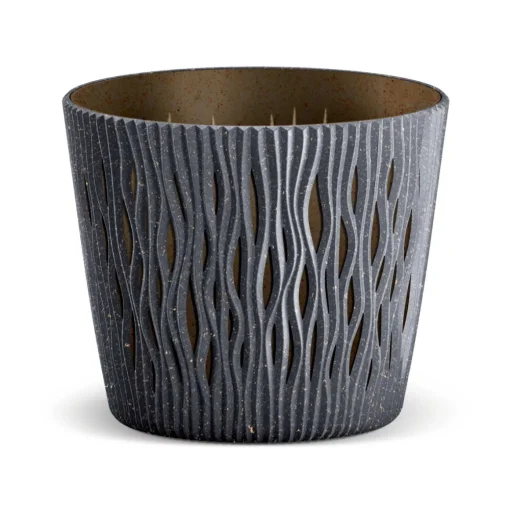 Vaso SANDY round cinza antracite eco wood 19cm