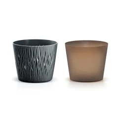 Vaso SANDY round cinza antracite eco wood 19cm