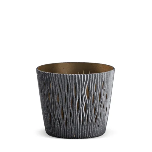 Vaso SANDY round cinza antracite eco wood 26cm