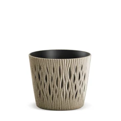 Vaso SANDY round taupe eco wood 26cm
