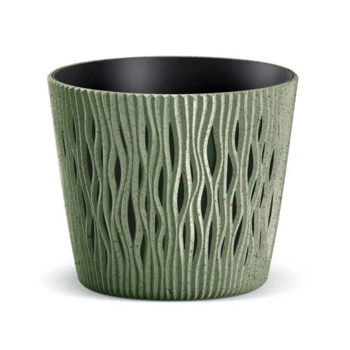 Vaso SANDY round verde eco wood 19cm