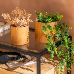 Vaso SOA em cerâmica efeito madeira 13,4cm