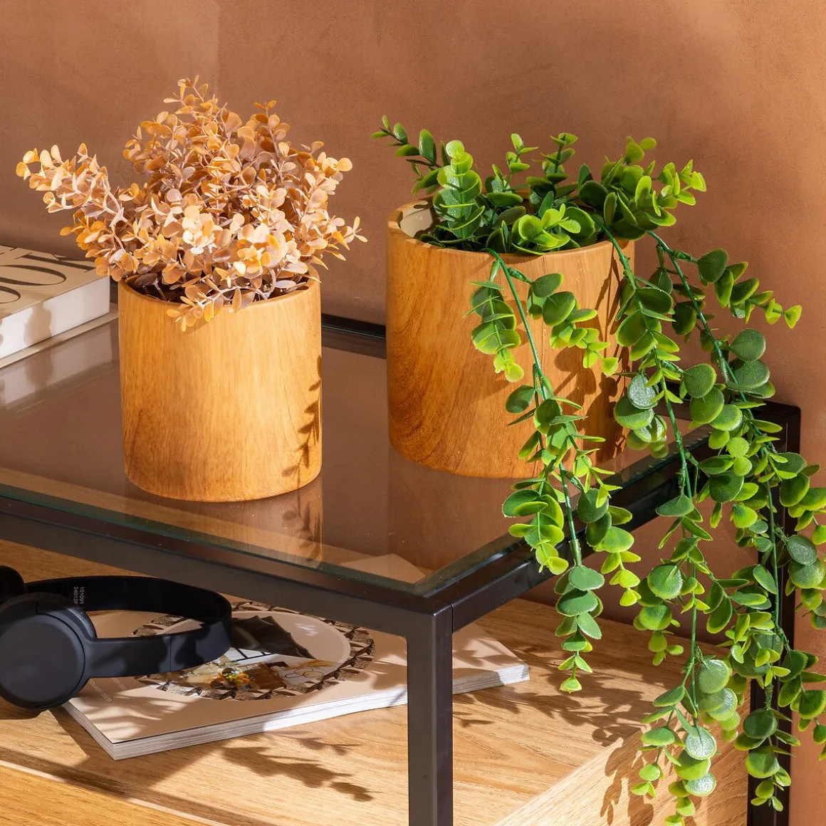 Vaso SOA em cerâmica efeito madeira 13,4cm