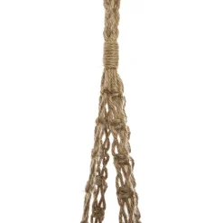Vaso suspenso branco em cerâmica e juta 74cm