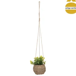 Vaso suspenso com planta artificial ZOE