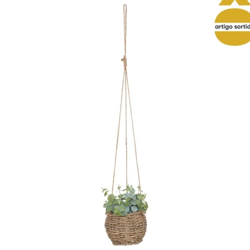 Vaso suspenso com planta artificial ZOE