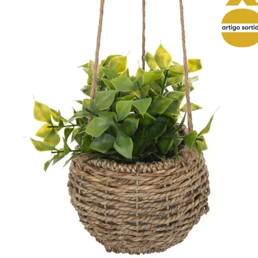 Vaso suspenso com planta artificial ZOE