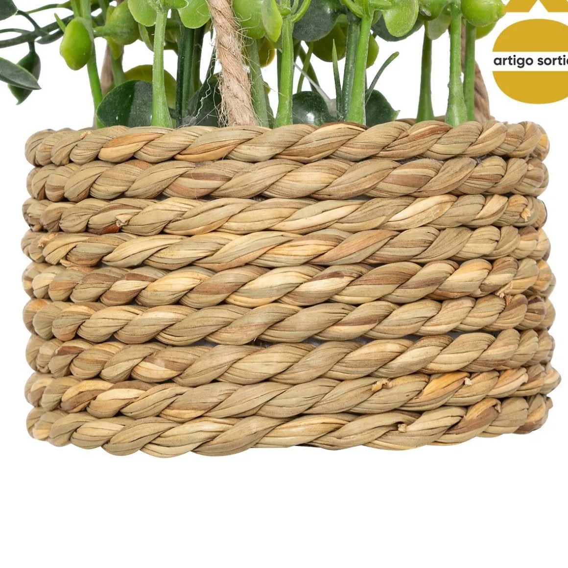 Vaso suspenso com planta artificial 50cm