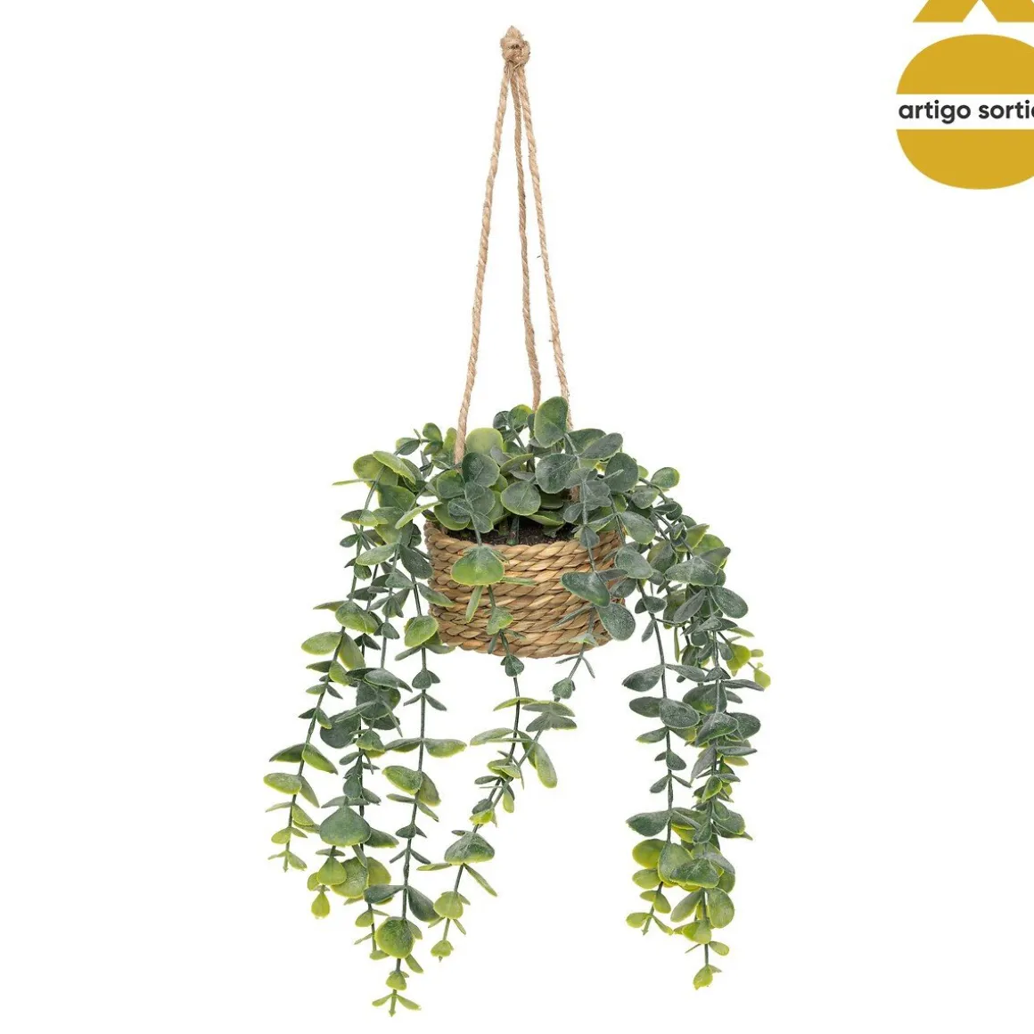 Vaso suspenso com planta artificial 50cm