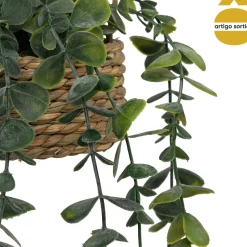 Vaso suspenso com planta artificial 50cm
