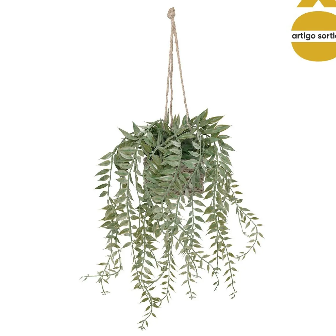 Vaso suspenso com planta artificial 50cm