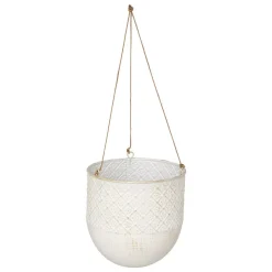 Vaso suspenso TINO em metal branco 36cm