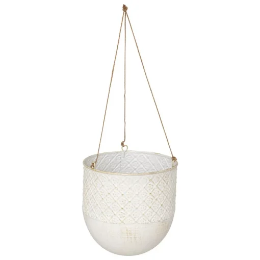 Vaso suspenso TINO em metal branco 36cm