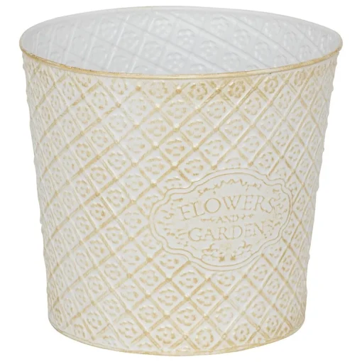 Vaso TINO em ferro branco 24,5cm