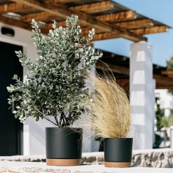 Vaso TUBO PM cinza antracite 33cm
