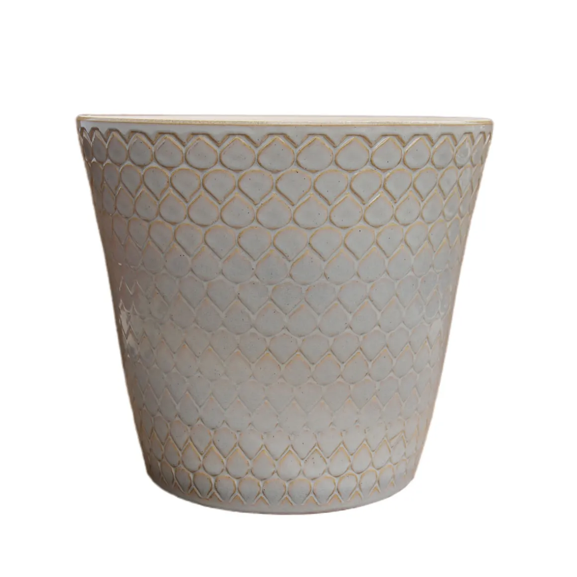 Vaso verde decorado em cerâmica 28cm