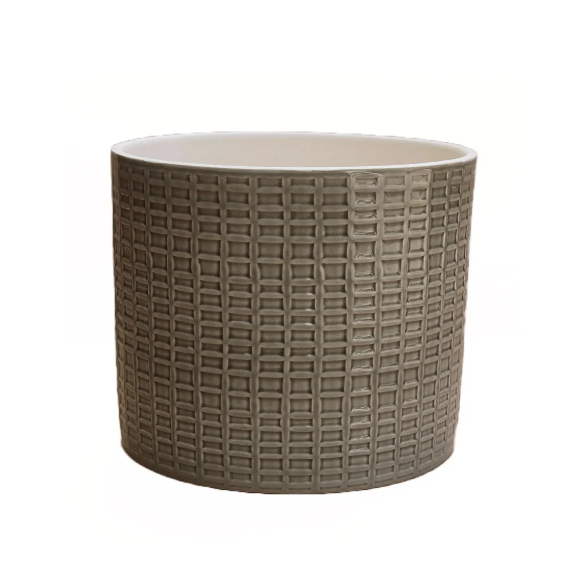 Vaso verde decorado em cerâmica 16cm