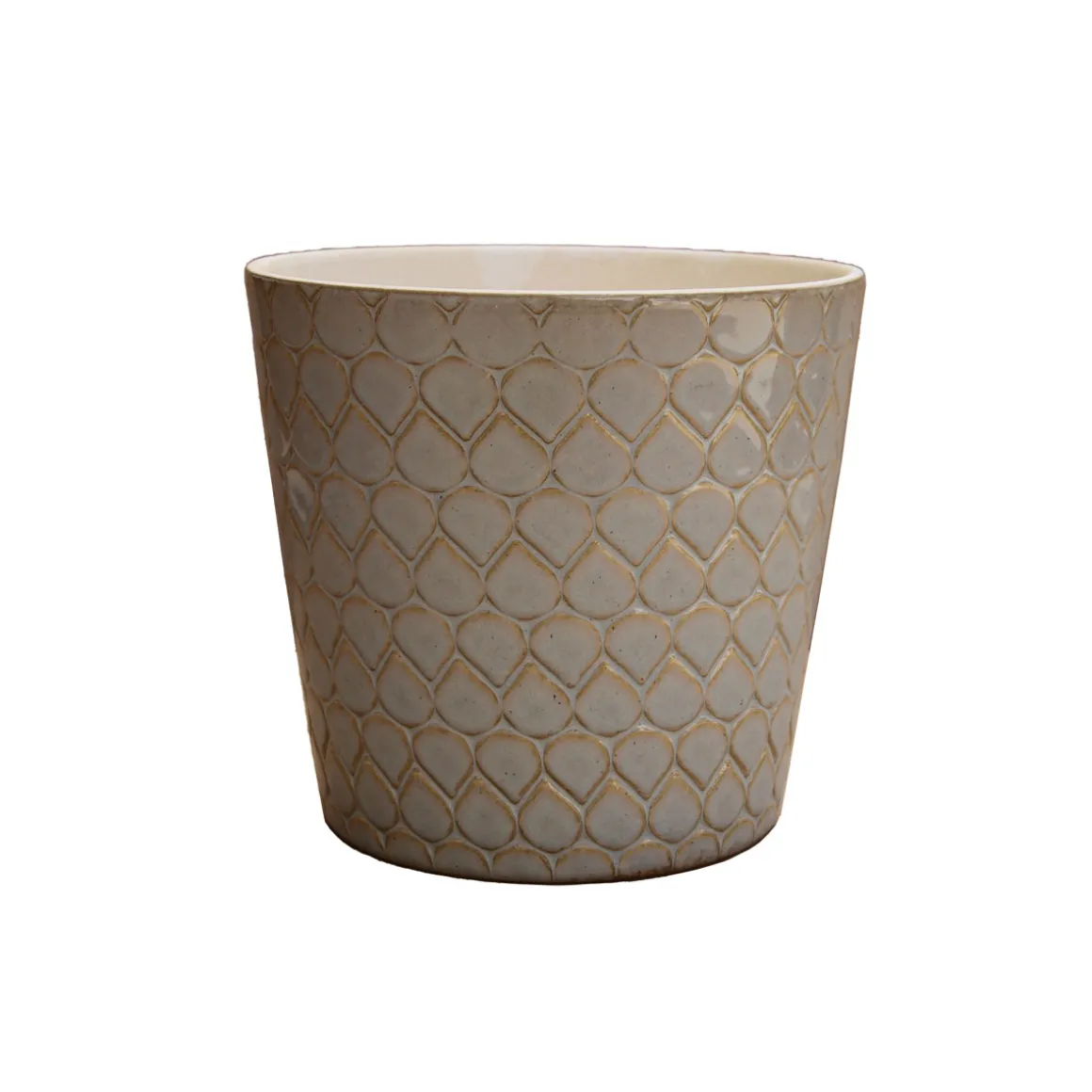 Vaso verde decorado em cerâmica 18,5cm