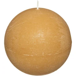 Vela bola rústica amarela 10cm