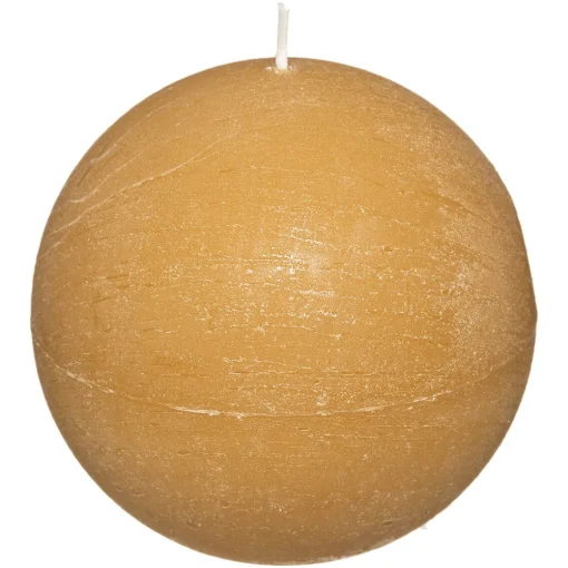 Vela bola rústica amarela 10cm