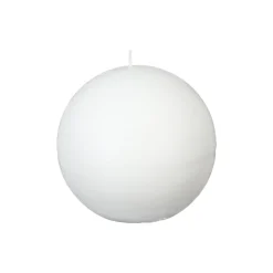Vela bola rústica branca 10cm