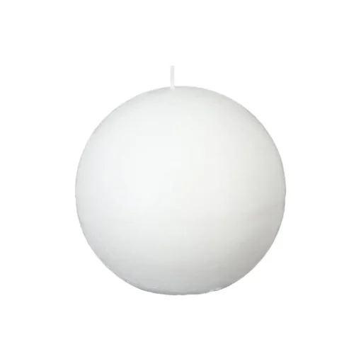 Vela bola rústica branca 10cm