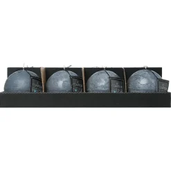 Vela bola rústica cinza escuro 10cm