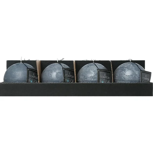 Vela bola rústica cinza escuro 10cm