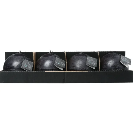 Vela Bola Rústica Preta 10cm