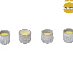 Vela citronela com jarro cinza em cerâmica