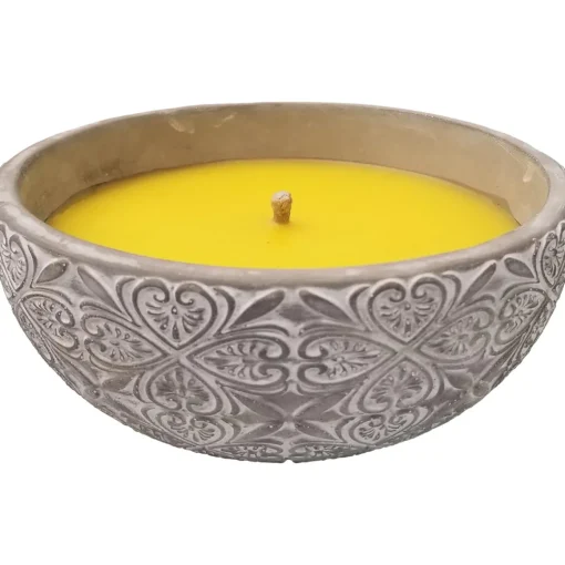 Vela citronela com jarro cinza em cerâmica