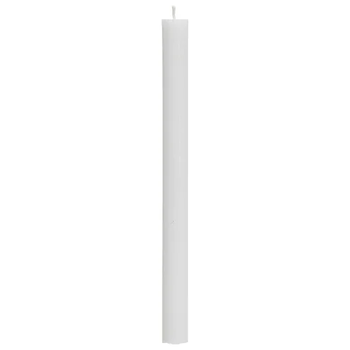 Vela DEMI estriada branca para candelabro 26cm