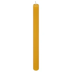 Vela DEMI estriada mostarda para candelabro 26cm