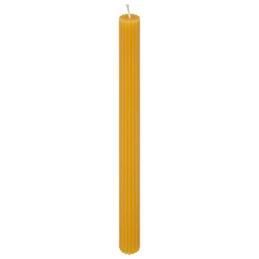 Vela DEMI estriada mostarda para candelabro 26cm