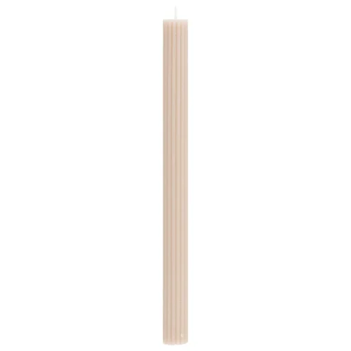 Vela DEMI estriada taupe para candelabro 26cm