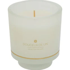 Vela Flor Linho Em Copo De Vidro Ilae 225G