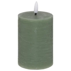 Vela led cilíndrica MOLIA verde escuro 12,5cm