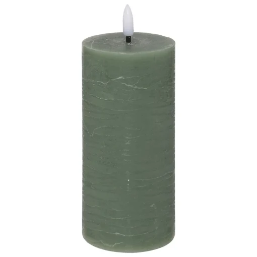 Vela led cilíndrica MOLIA verde escuro 17,5cm