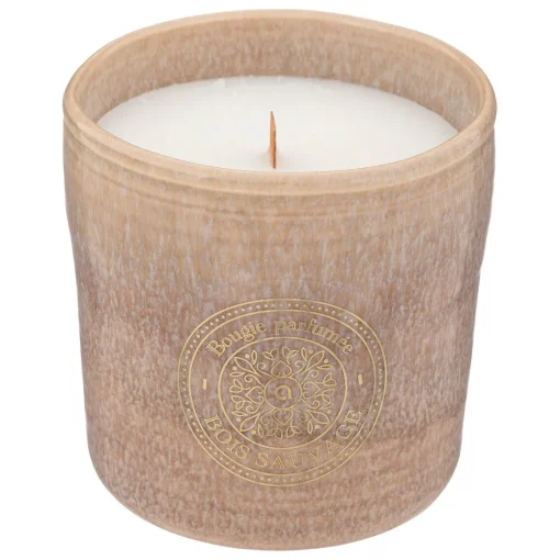Vela perfumada BOIS SAUVAGE com castiçal em cerâmica 350g