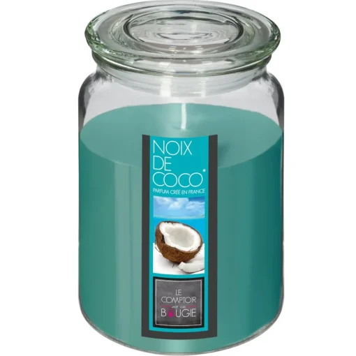 Vela perfumada côco em jarro de vidro 510gr