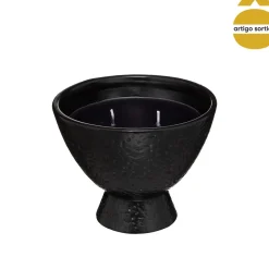 Vela perfumada com castiçal em cerâmica