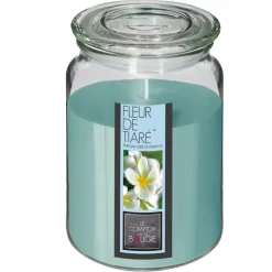 Vela perfumada flor tiare em jarro de vidro 510gr
